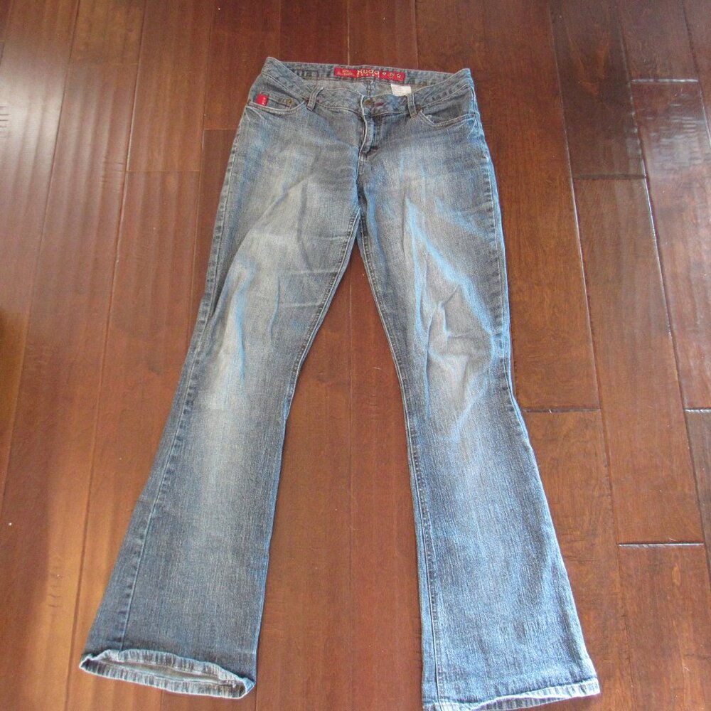 Mudd Jeans Women Size 5 Blue Flare Demin 44 % Cotton Low Rise Vintage 90's y2K